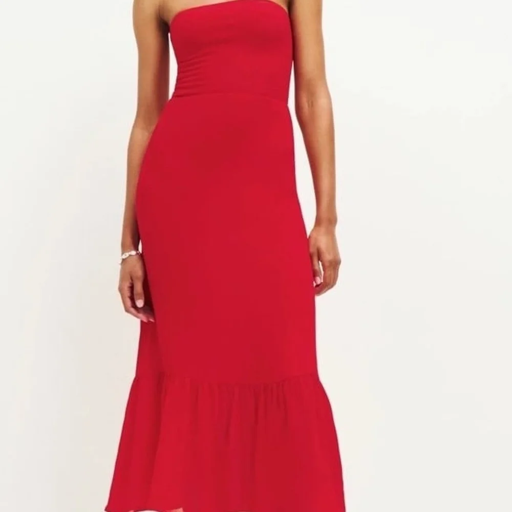 Strapless Red Reformation Dress - Picture 2 of 4